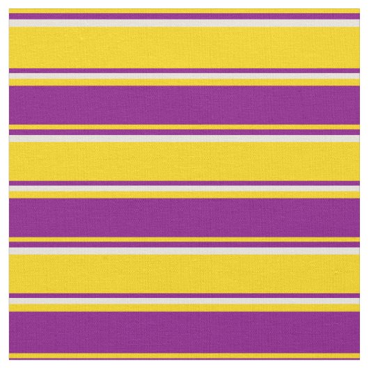 Tissu Motif jaune, violet et beige rayé/lin (Fermer)