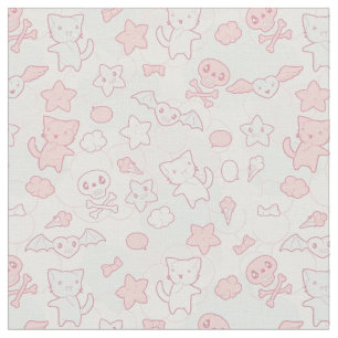 Tissu motif kawaii avec doodle