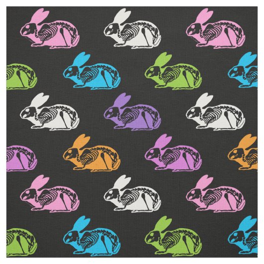 Tissu Motif lapins squelette (Échantillon)