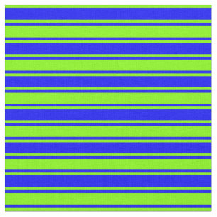 Tissu Motif Lignes bleues et chartreuse