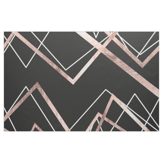 Tissu Motif linéaire d'abrégé sur triangle de noir rose (Yard)