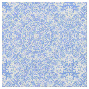 Tissu Motif Mandala Bleu Centaurée