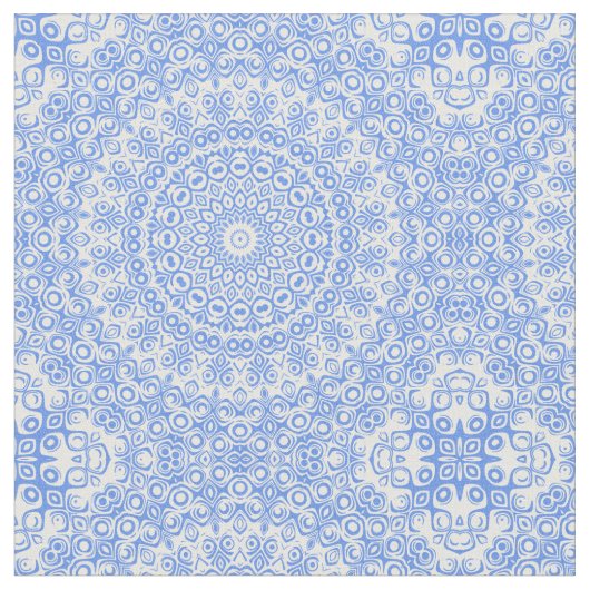 Tissu Motif Mandala Bleu Centaurée (Fermer)