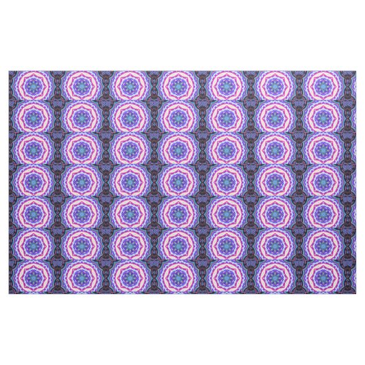 Tissu motif mandala bleu rose (Fat Quarter)