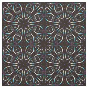 Tissu Motif Mandala en or bleu Lilac
