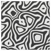 Tissu Motif Mandala moderne noir et blanc complexe (fermé)
