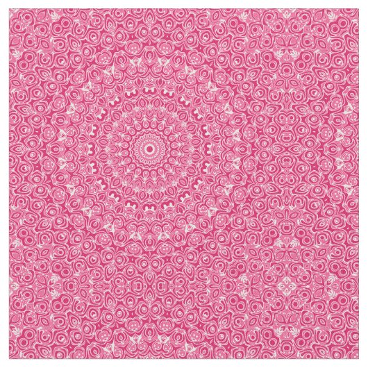 Tissu Motif Mandala Rose Clair et Blanc (Fermer)