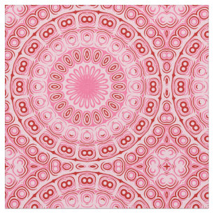 Tissu Motif Mandala Rouge et Rose