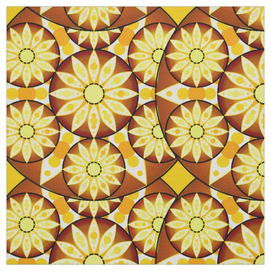 Tissu Motif Mandala, tons marron et or (Échantillon)