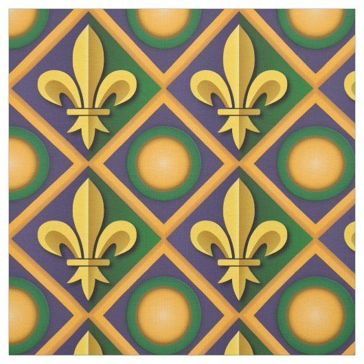 Tissu Motif mardi à la fleur de lis dorée (Échantillon)