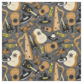Tissu Motif Mariachi Orchestra Instruments (Fermer)