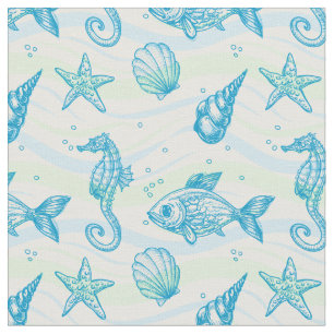 Tissu Motif marin de croquis