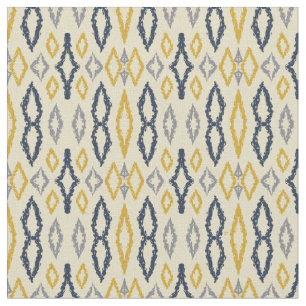 Tissu Motif marocain Ikat Blue Yellow