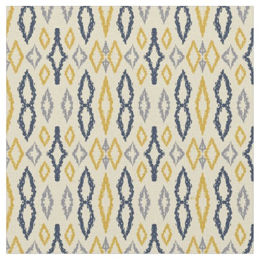 Tissu Motif marocain Ikat Blue Yellow (Fermer)