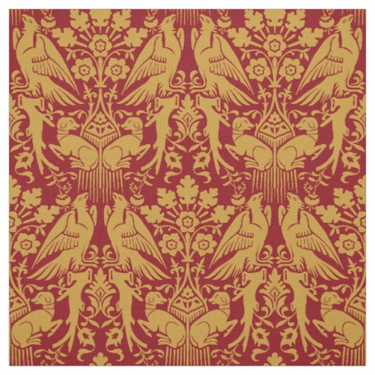 Tissu Motif Médiéval Hawk Et Hound (Échantillon)