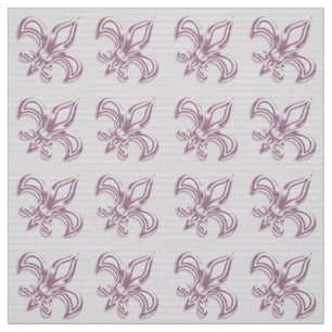 Tissu Motif métallique rose royal de Fleur de Lis