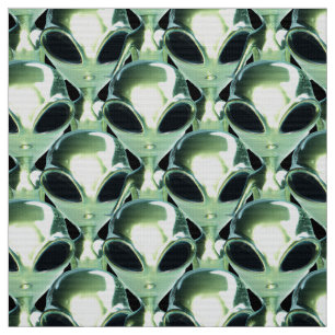 Tissu Motif métallique UFO Alien