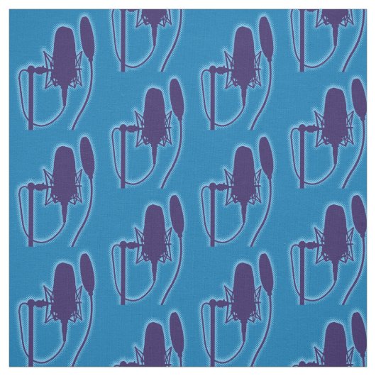 Tissu Motif Microphone Studio (Échantillon)