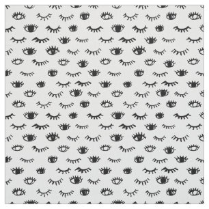 Tissu Motif mignon de cil de griffonnage