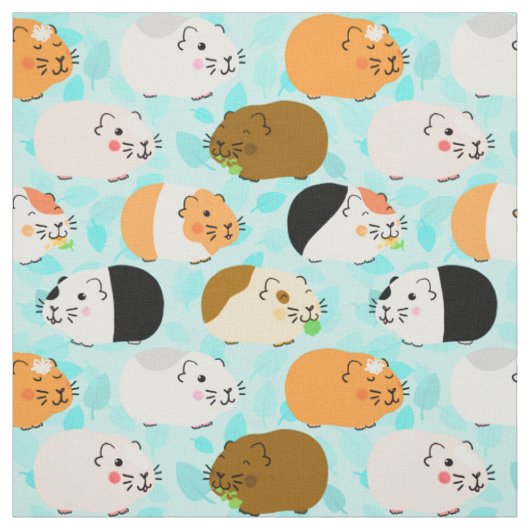 Tissu Motif mignon de cochon d'Inde (Échantillon)