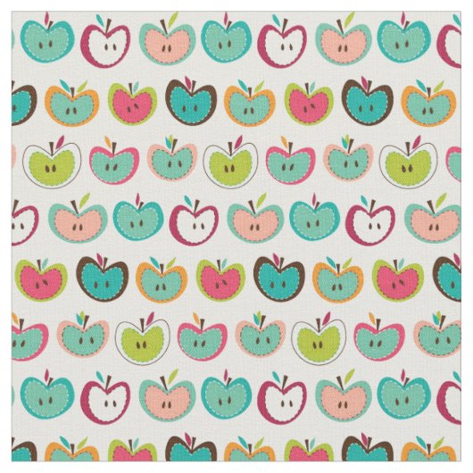 Tissu Motif mignon de pomme (Fermer)