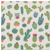 Tissu Motif mignon de position de cactus (fermé)