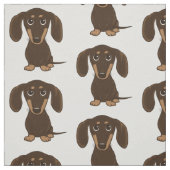 Tissu Motif mignon de teckel de chocolat (Échantillon)