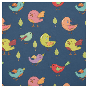 Tissu Motif mignon d'oiseaux Whimsical à main