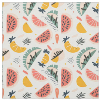 Tissu Motif minimaliste de fruits tropicaux