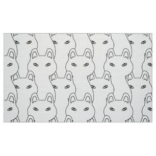 Tissu motif moderne blanc de ligne de chat