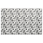 Tissu Motif moderne blanc noir abstrait de rayure de (Yard)