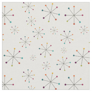 Tissu Motif moderne de la crème atomique du milieu du s