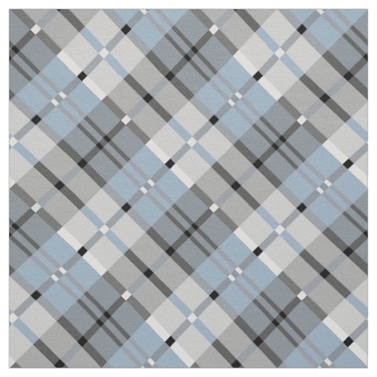 Tissu Motif moderne de plaid bleu-clair et gris (Échantillon)