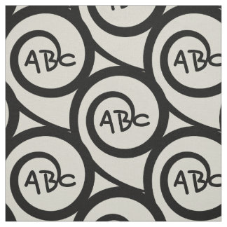 Tissu Motif moderne de spirale de monogramme de graffiti