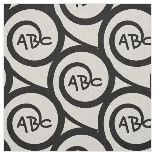 Tissu Motif moderne de spirale de monogramme de graffiti (Échantillon)