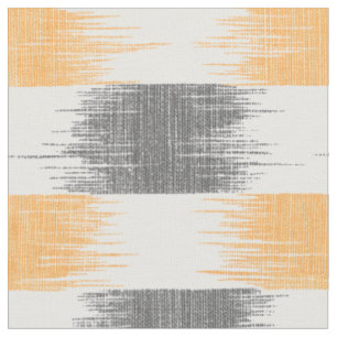 Tissu Motif moderne orange gris blanc rayé