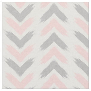 Tissu Motif moderne rose pastel flèche gris brosse