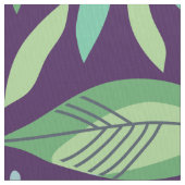 Tissu Motif moderne violet vert des feuilles botaniques (fermé)