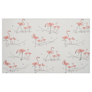 Tissu Motif multi rose de Flamants roses grand