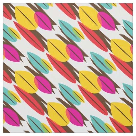 Tissu Motif multicolore Abstrait à feuille (Échantillon)