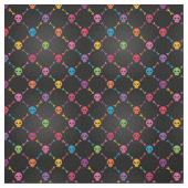 Tissu Motif multicolore avec des crânes (Échantillon)