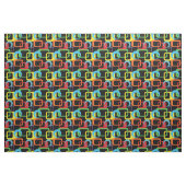 Tissu Motif multicolore rétro géométrique (Fat Quarter)