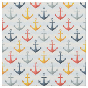 Tissu Motif nautique avec des Ancres