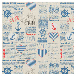 Tissu Motif nautique de journal