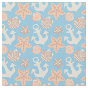 Tissu Motif nautique en pastel