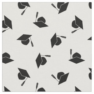 Tissu Motif noir blanc de la graduation