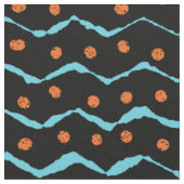 Tissu Motif noir, bleu et orange (Fermer)