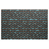 Tissu Motif noir, bleu et orange (Fat Quarter)