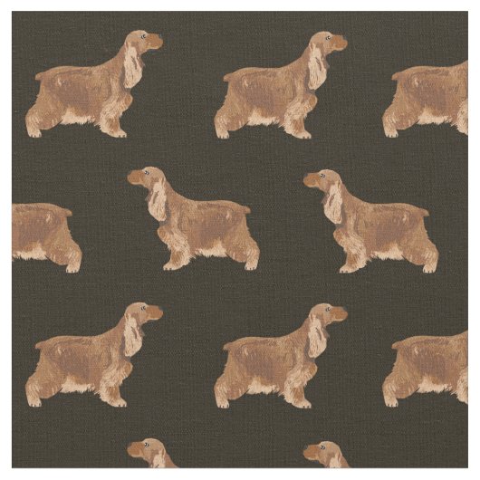 Tissu motif noir de Cocker Spaniel (Fermer)