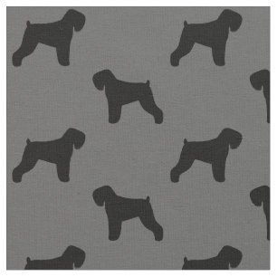 Tissu Motif noir de silhouettes de Terrier de Russe